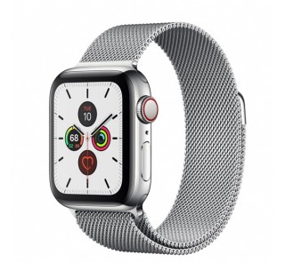 Apple Watch Series 5 GPS+Cellular okosóra, 40mm, Rozsdamentesacél, rozsdamentesacél milánói szíj Mobil