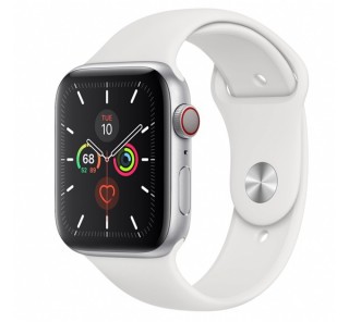 Apple Watch Series 5 GPS+Cellular okosóra, 44mm, Alumínium, ezüst/fehér Mobil