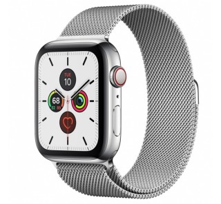 Apple Watch Series 5 GPS+Cellular okosóra, 44mm, Rozsdamentesacél, rozsdamentesacél milánói szíj Mobil