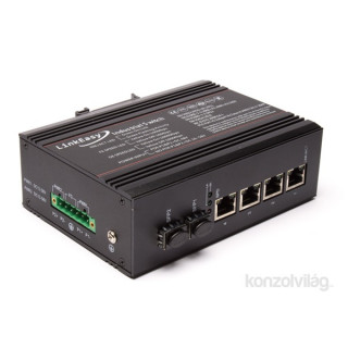 LinkEasy ipari PoE switch 2xGbE SFP+4x10/100/1000BaseTX 802.3at PC