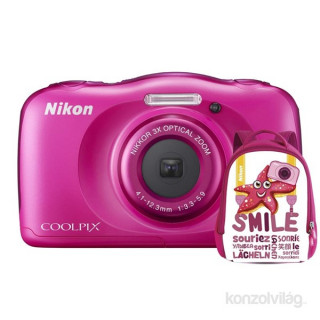 Nikon Coolpix W100 Rózsaszín digitális fényképezőgép hátizsák kit Fényképezőgépek, kamerák