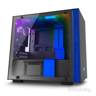 NZXT H200I Fekete-Kék (Táp nélküli) ablakos mini-ITX ház PC