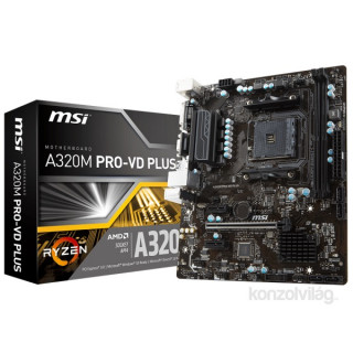 MSI A320M PRO-VD PLUS AMD A320 SocketAM4 mATX alaplap PC