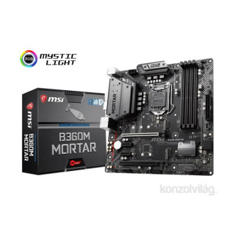 MSI B360M MORTAR Intel B360 LGA1151 mATX alaplap PC