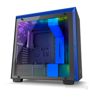 NZXT H700I Smart Fekete-Kék (Táp nélküli) ablakos ATX ház PC