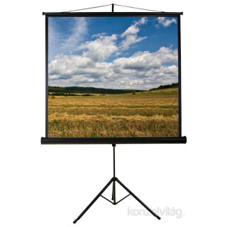 PROJ-SCR Funscreen Tripod 1:1 160cm×160cm hordozható 3 lábú állványos vetítővászon PC