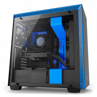 NZXT H700 Fekete-Kék (Táp nélküli) ablakos ATX ház PC