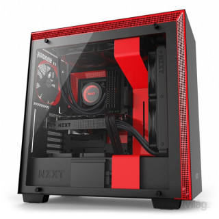 NZXT H700 Fekete-Piros (Táp nélküli) ablakos ATX ház PC