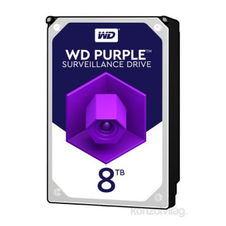 Western Digital 3,5" 8000GB belső SATAIII 5400RPM 256MB PURPLE WD81PURZ winchester 3 év PC