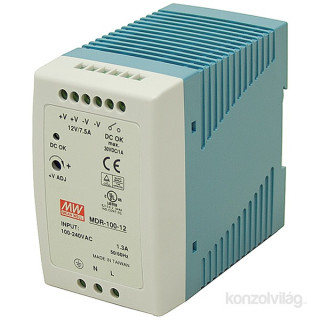 Mean Well MDR-100-12 12V 90W DIN Rail tápegység PC