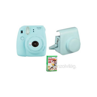 Fujifilm Instax Mini 9 világoskék + tok + film analóg fényképezőgép kit Fényképezőgépek, kamerák