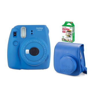 Fujifilm Instax Mini 9 sötétkék + tok + film analóg fényképezőgép kit Fényképezőgépek, kamerák