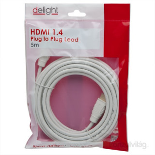 Delight 5m 3D (1.4v) fehér HDMI - HDMI kábel PC