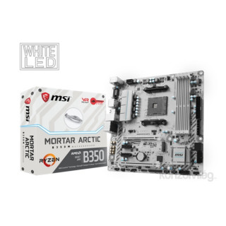 MSI B350M MORTAR ARCTIC AMD B350 SocketAM4 mATX alaplap PC