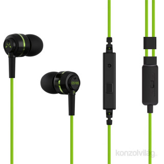 SoundMAGIC ES18S In-Ear fekete-zöld fülhallgató headset (SM-ES18S-03) Mobil