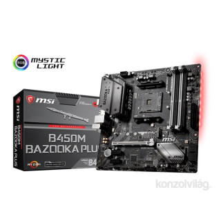 MSI B450M BAZOOKA PLUS AMD B450 SocketAM4 mATX alaplap PC