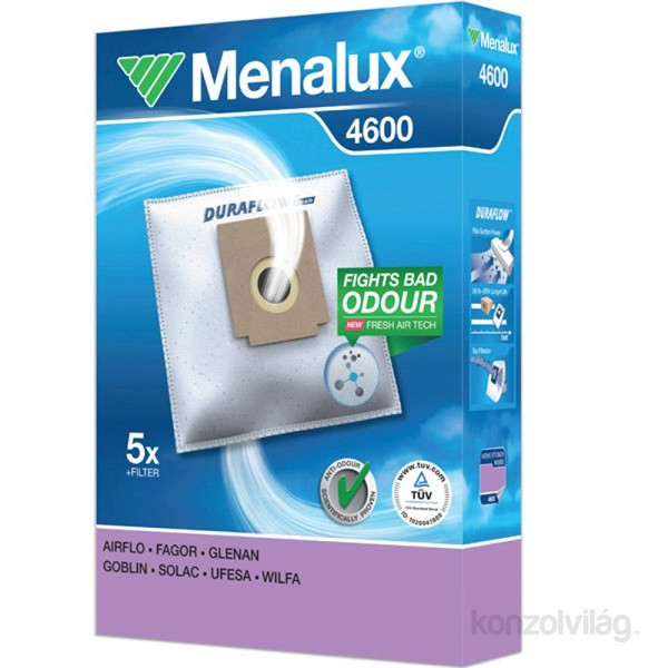 Menalux 4600 5 db szintetikus porzsák + 1 mikroszűrő Otthon