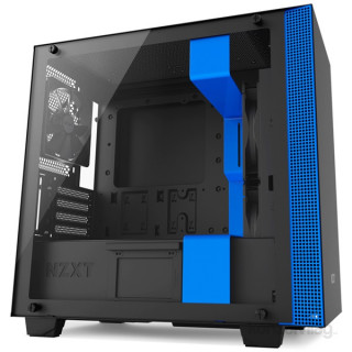 NZXT H400 Fekete-Kék (Táp nélküli) ablakos mATX ház PC