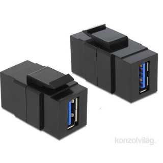 DeLock Keystone module USB 3.0 A female > USB 3.0 A female Black PC