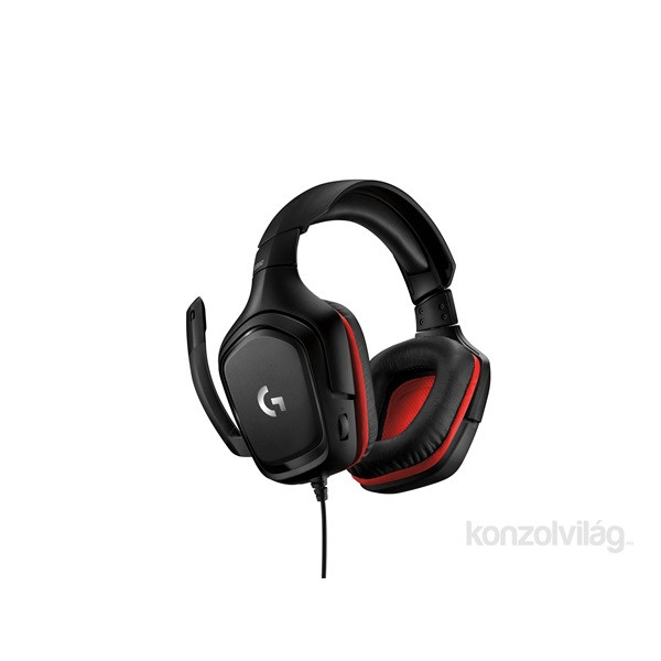 Logitech G332 Gaming Vezetékes Mikrofonos fejhallgató, Fekete-Piros (981-000757) PC