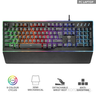 Trust GXT 860 Thura Semi-mechanical Keyboard Black UK PC