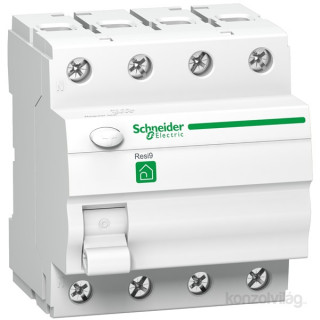 SCHNEIDER R9R11425 RESI9 AC osztály, 25A, 30mA 4 pólusú áram-védőkapcsoló PC