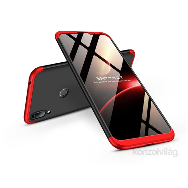 GKK GK0428 3in1 Huawei Y7 2019/Y7 Prime 2019 fekete-piros három részből álló védőtok Mobil