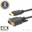 Delight DVI-D (Dual Link) - HDMI kábel 2m Black aranyozott thumbnail