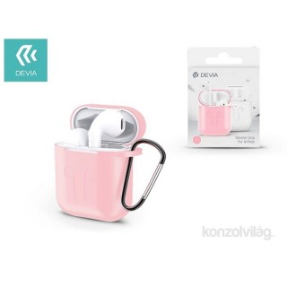 Devia ST325786 Air Pods Case-AirPods fülhallgatóhoz pink/rózsaszín szilikon tok Mobil