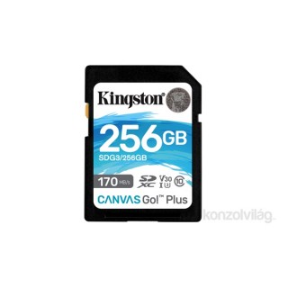 Kingston 256GB SD Canvas Go Plus (SDXC Class 10 UHS-I U3) (SDG3/256GB) memória kártya PC