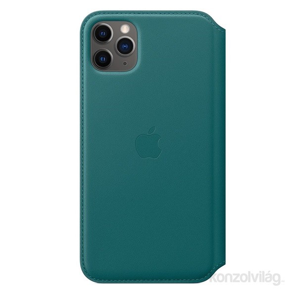 Apple iPhone 11 Pro Max Folio Peacock (pávakék) bőr tok Mobil