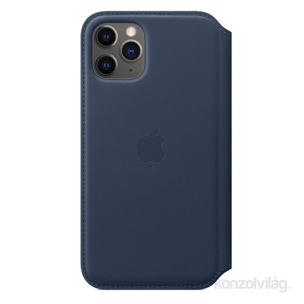 Apple iPhone 11 Pro Folio Deep Sea Blue (sötétkék) bőr tok Mobil