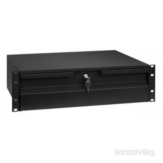 Stalflex RD19-3U-B 19" 3U zárható fekete rack fiók PC