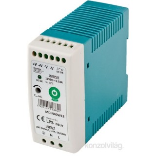 POS POWER MDIN40W12 12V/3,33A 40W DIN sínre szerelhető LED tápegység PC