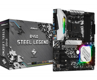 ASRock B450 STEEL LEGEND AMD B450 SocketAM4 ATX alaplap PC