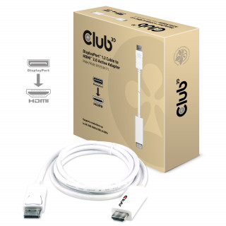 Club3D Displayport 1.2 - HDMI 2.0 active adapter kábel 3m White PC