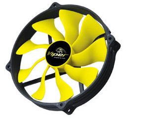 Akasa Viper R 140mm PWM - Fekete/Sárga PC