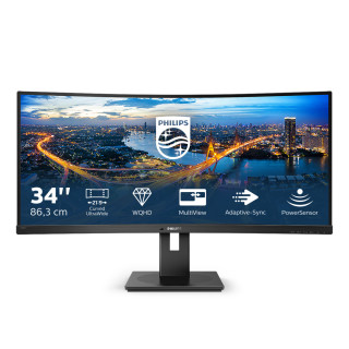 Philips B Line 345B1C/00 számítógép monitor 86,4 cm (34") 3440 x 1440 pixelek Quad HD LCD Fekete PC