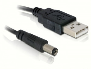 DeLock Cable USB Power > DC 5.5 x 2.1mm Male 1m PC