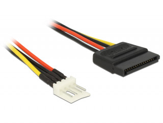 DeLock Power Cable SATA 15 pin male > 4 pin floppy male 15cm PC