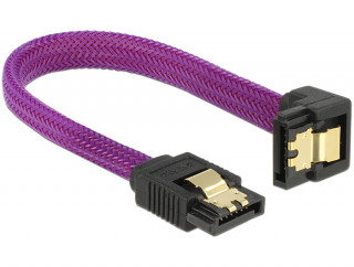 DeLock SATA cable 6Gb/s 10cm down/straight metal Premium Purple PC