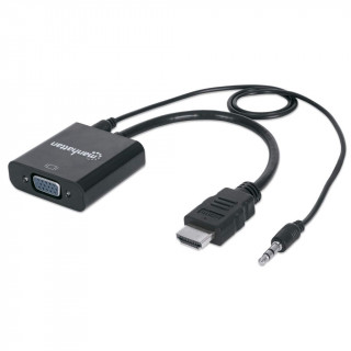 Manhattan Kábel átalakító - HDMI to VGA Converter + Audio PC