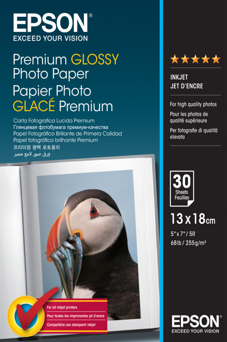 Epson Premium Glossy Photo Paper (13x18cm, 30db) PC