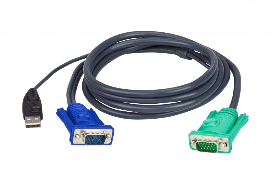 Aten USB A VGA KVM kábel 3m PC