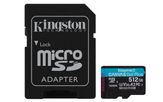 Kingston Technology Canvas Go! Plus memóriakártya 512 GB MicroSD Class 10 UHS-I PC