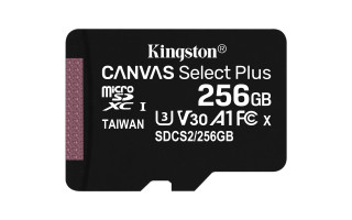 Kingston 256GB microSDXC Canvas Select Plus 100R A1 C10 Card + adapterrel PC