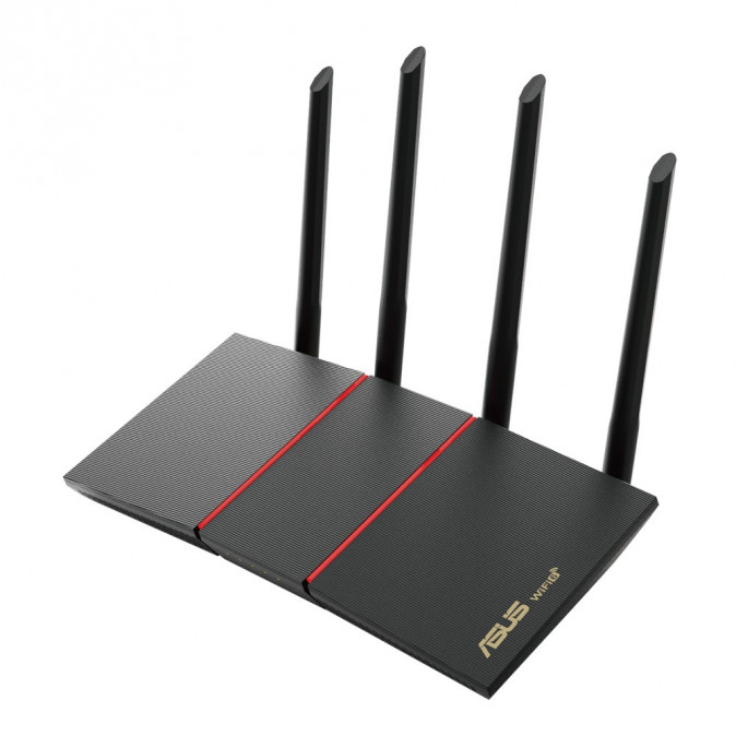 ASUS RT-AX55 Vezetéknélküli Router Kétsávos (2,4 GHz / 5 GHz) Gigabit Ethernet Fekete PC