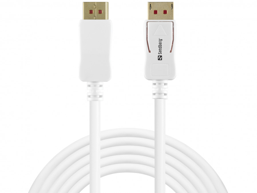 Sandberg Kábel - DisplayPort (2m; DP 1.4; 8K/60Hz; fehér) PC
