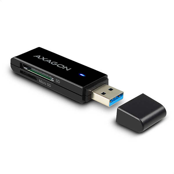 Axagon CRE-S2 USB 3.0 Type-A, slim SD/microSD kártyaolvasó PC