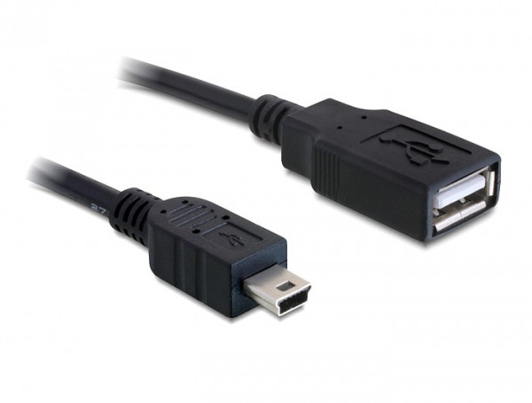 DeLock Cable USB 2.0-A female > mini USB male 0,5m PC